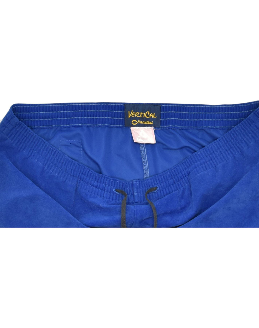 VERTICAL Mens Fleece Tracksuit Trousers Medium Blue Colourblock | Vintage | Thrift | Second-Hand | Used Clothing | Messina Hembry 