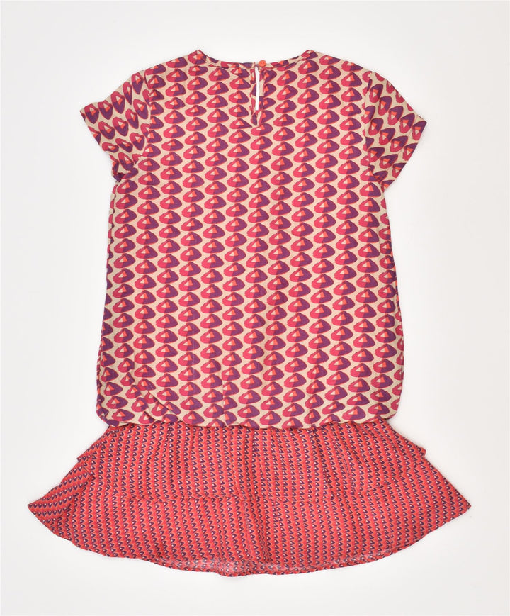 LIU JO Girls Peplum Tunic Top 7-8 Years Red Geometric Viscose | Vintage | Thrift | Second-Hand | Used Clothing | Messina Hembry 