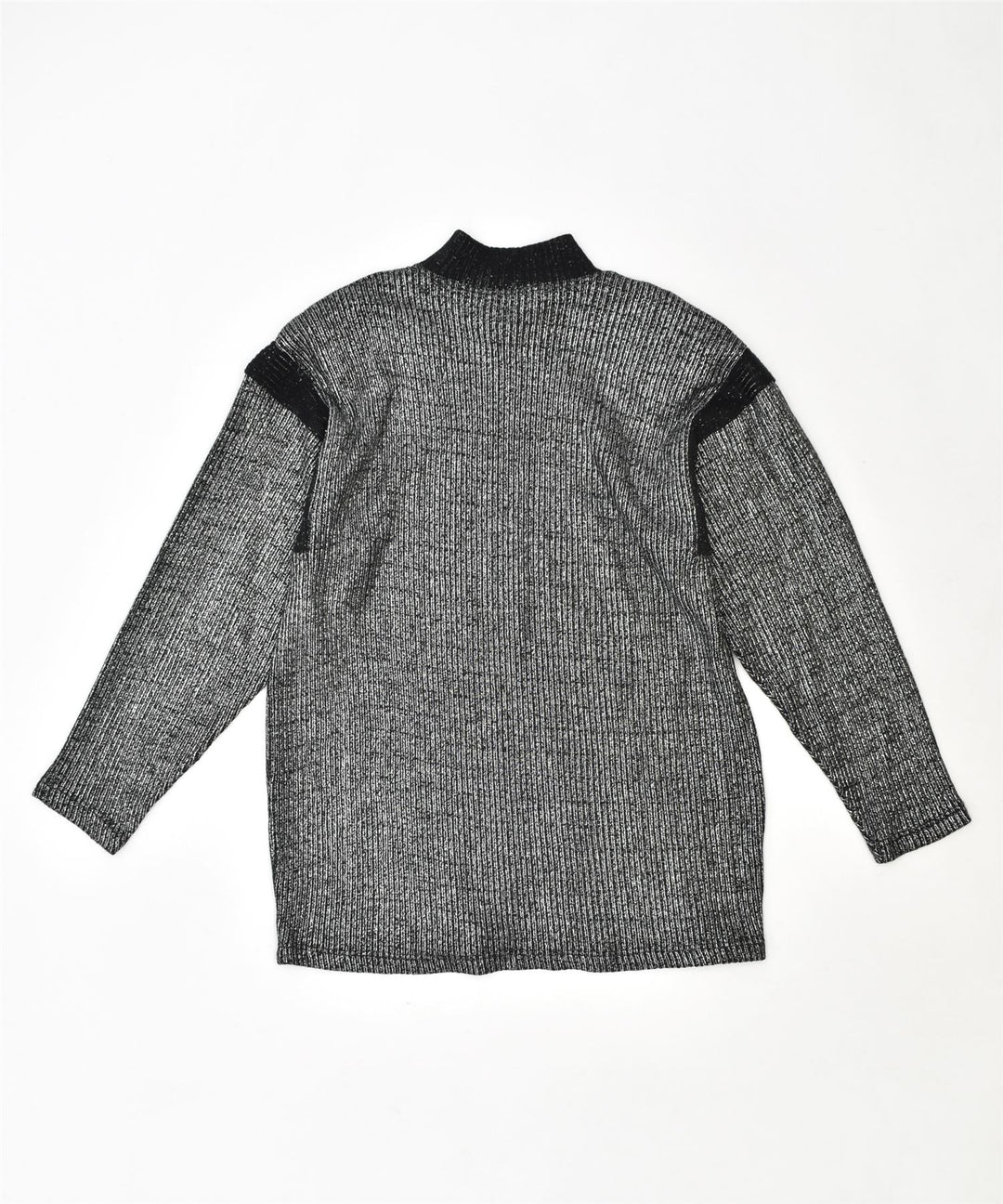 PROFONDO BLU Womens Turtle Neck Jumper Sweater UK 14 Medium Silver Acrylic | Vintage | Thrift | Second-Hand | Used Clothing | Messina Hembry 